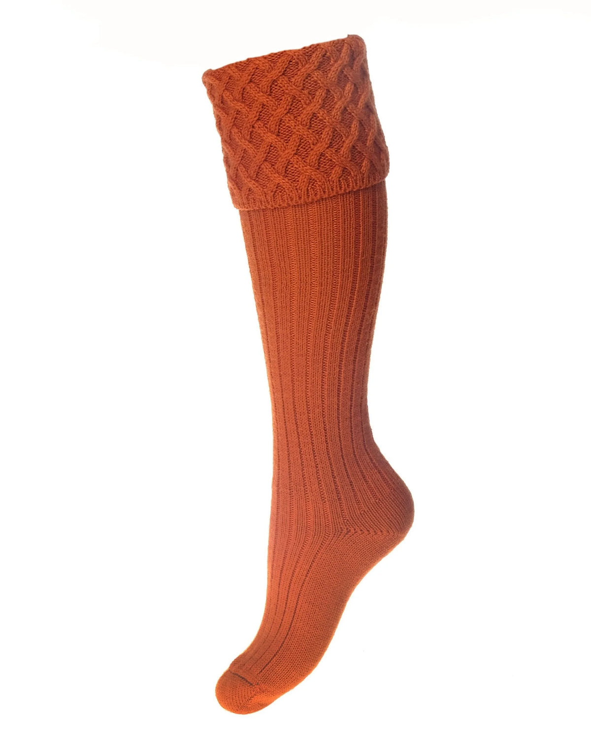 Luxury Wellington Socks - Rust Orange