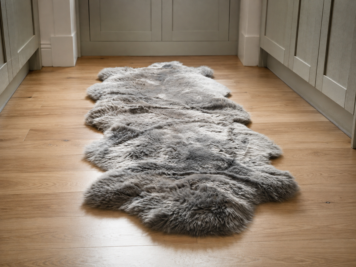 Grey Double Sheepskin Rug