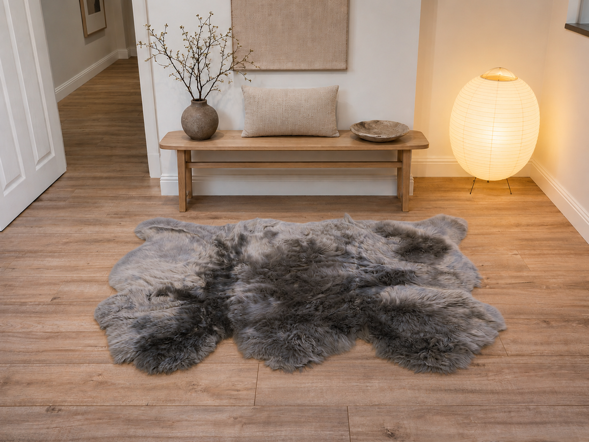 Grey Triple Sheepskin Rug