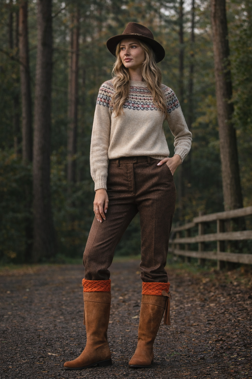 Luxury Wellington Socks - Rust Orange