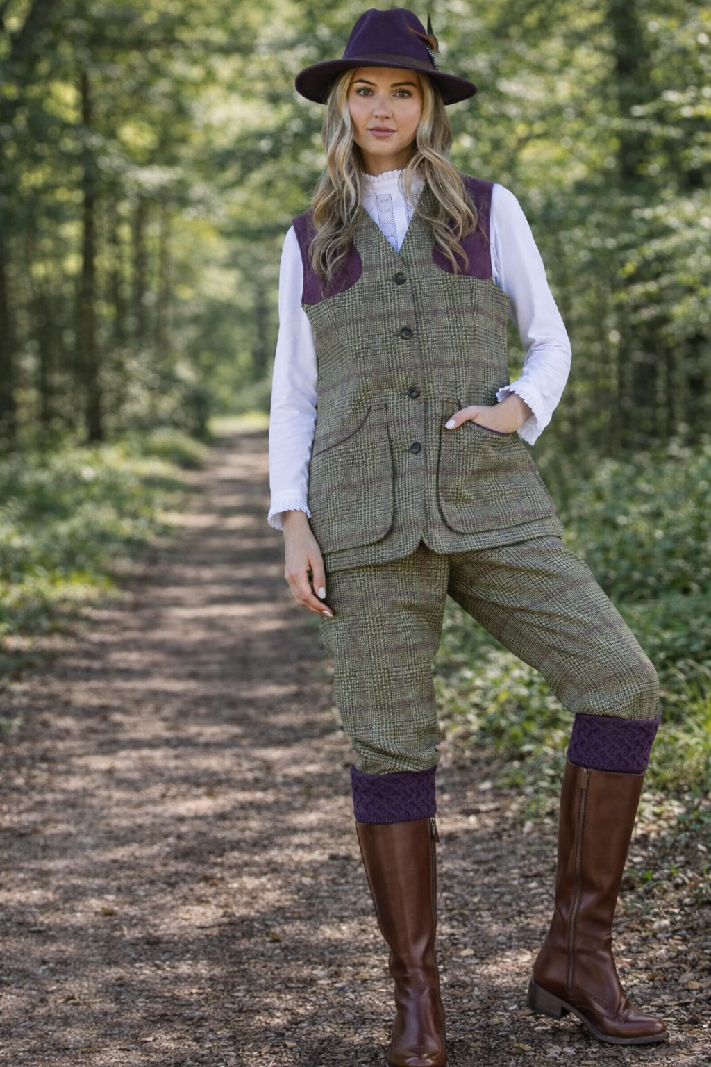 Luxury Wellington Socks - Plum