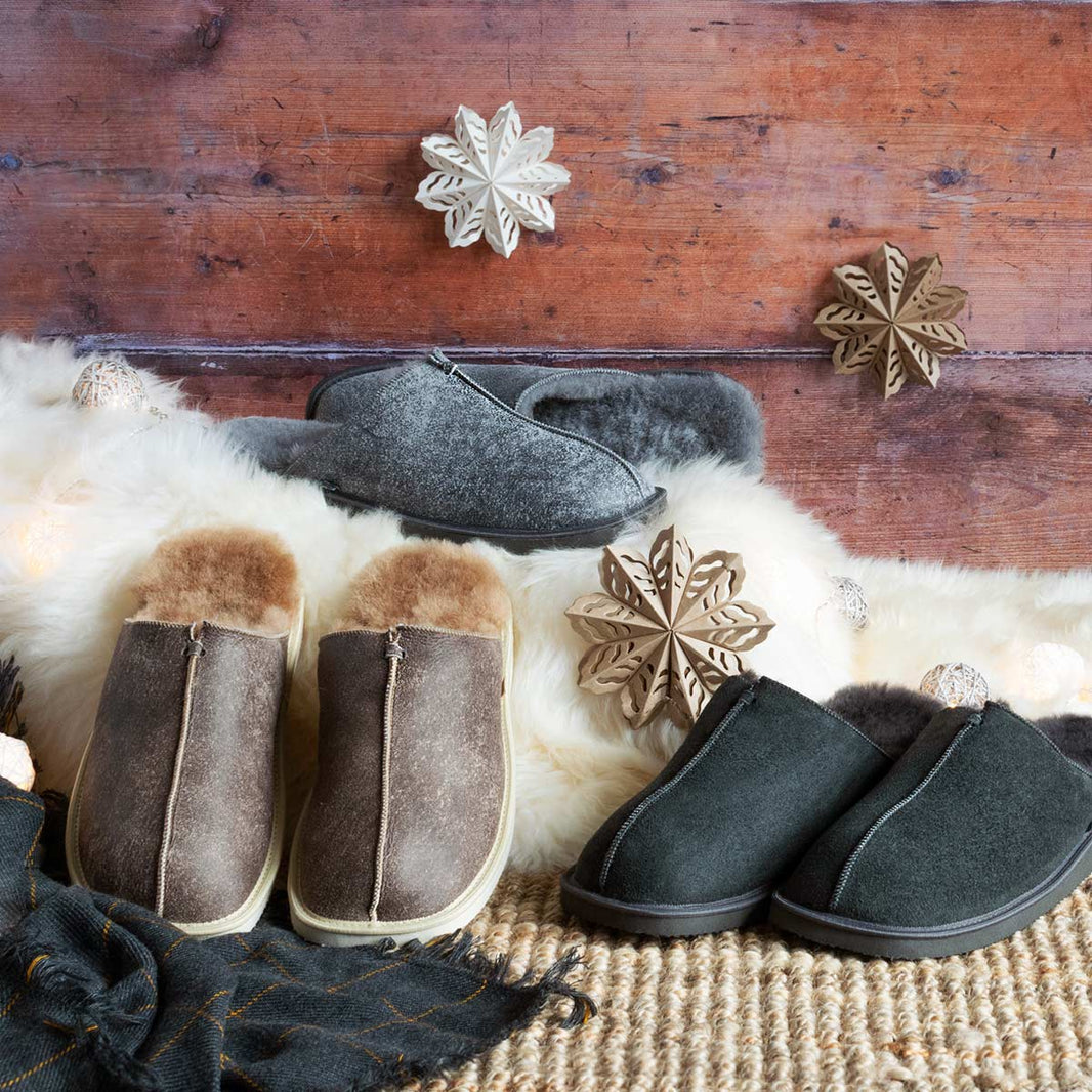 Ladies' Sheepskin Lined Slippers (UK 3-8) in whisky