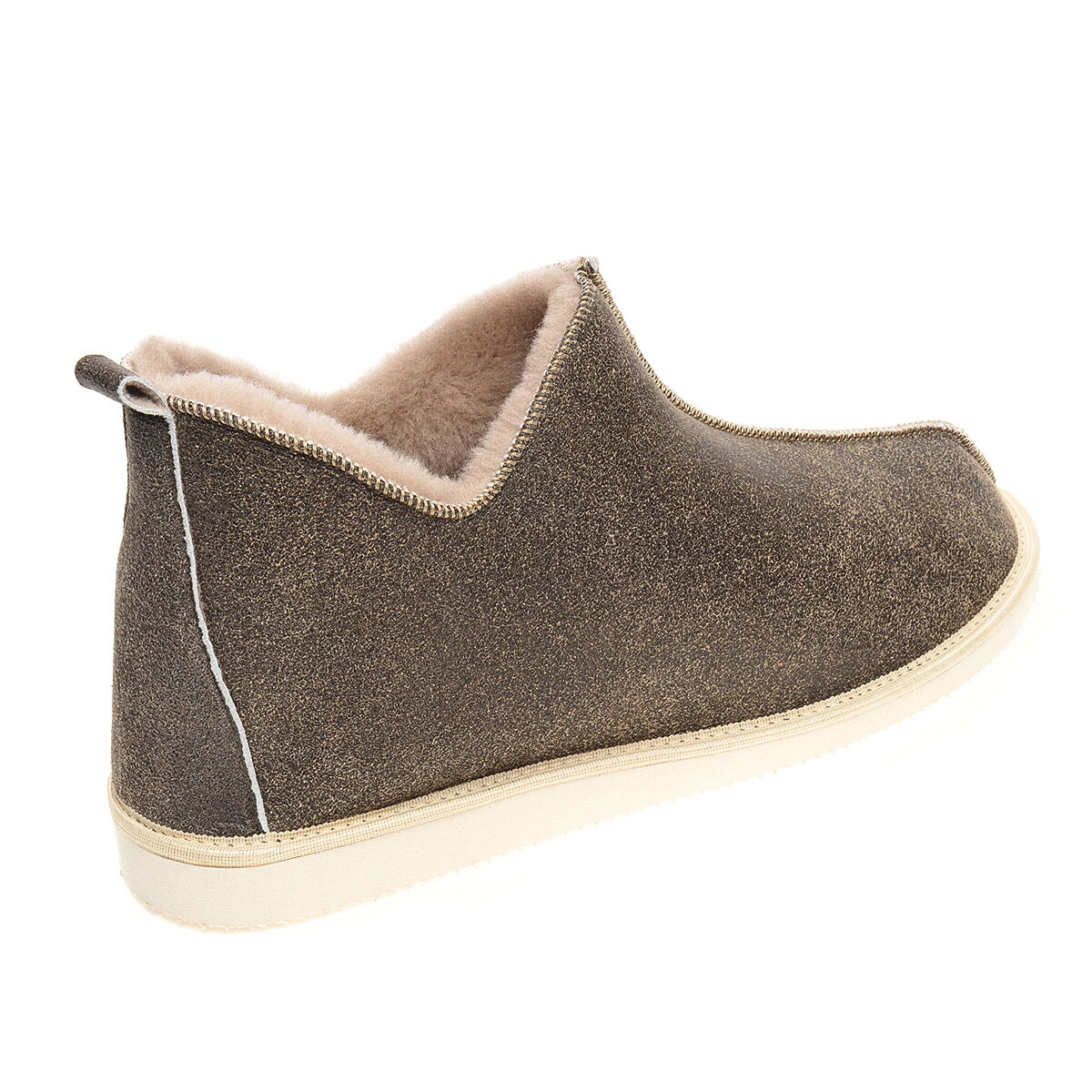 Alpin Sheepskin Slippers - Nutmeg Distressed Leather