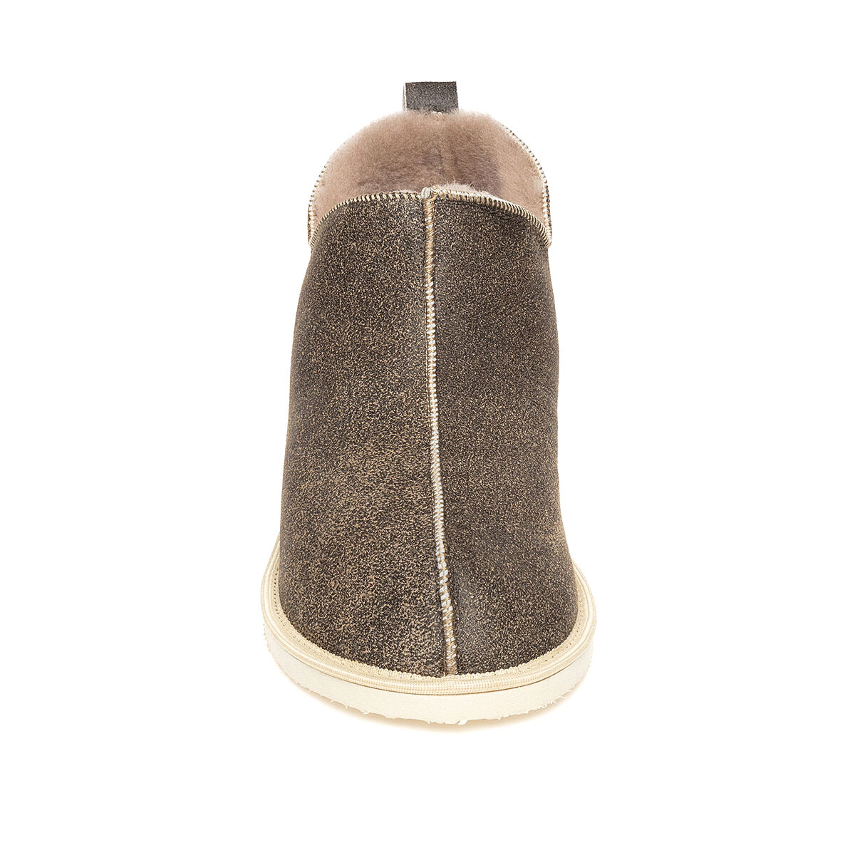 Alpin Sheepskin Slippers - Nutmeg Distressed Leather