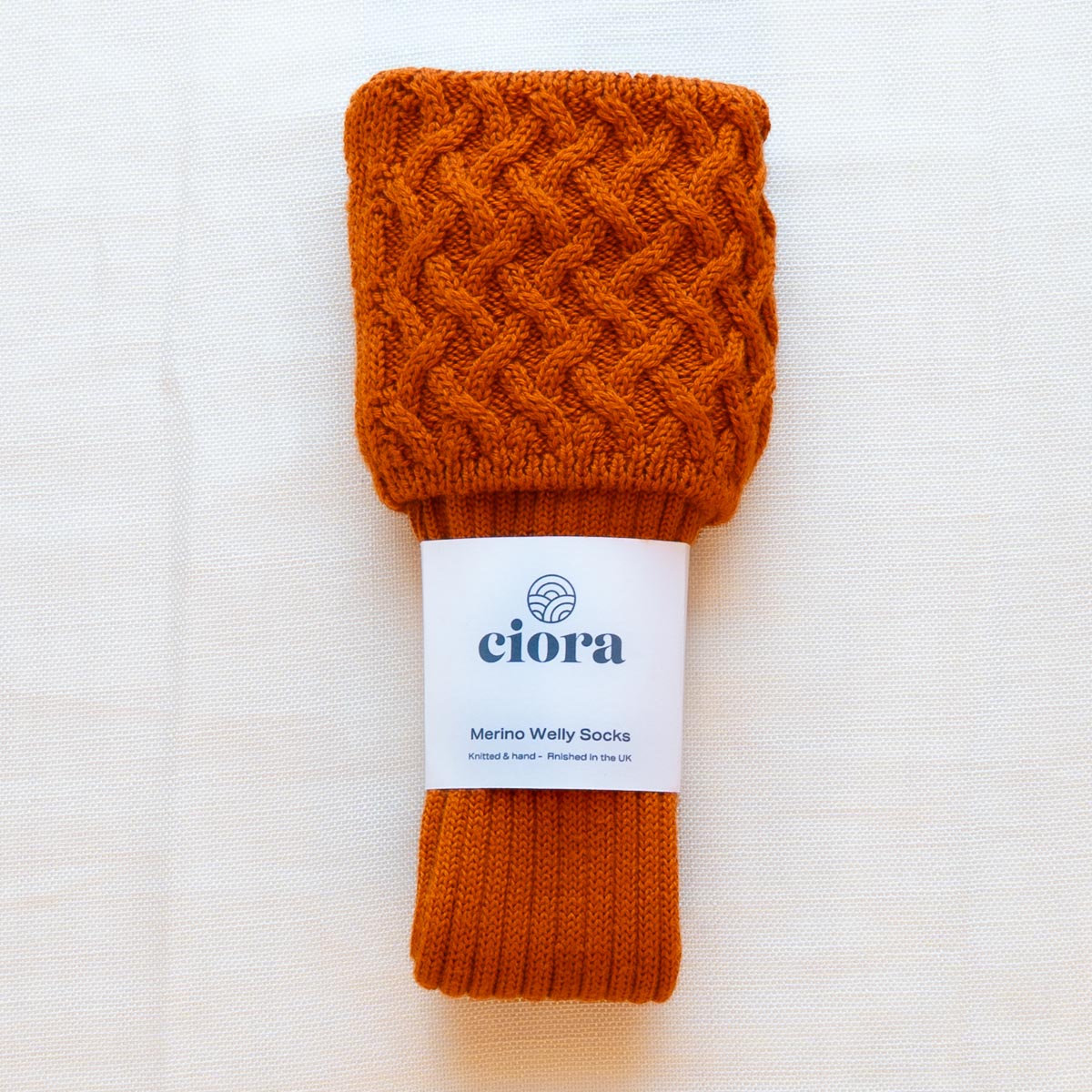 Luxury Wellington Socks - Rust Orange