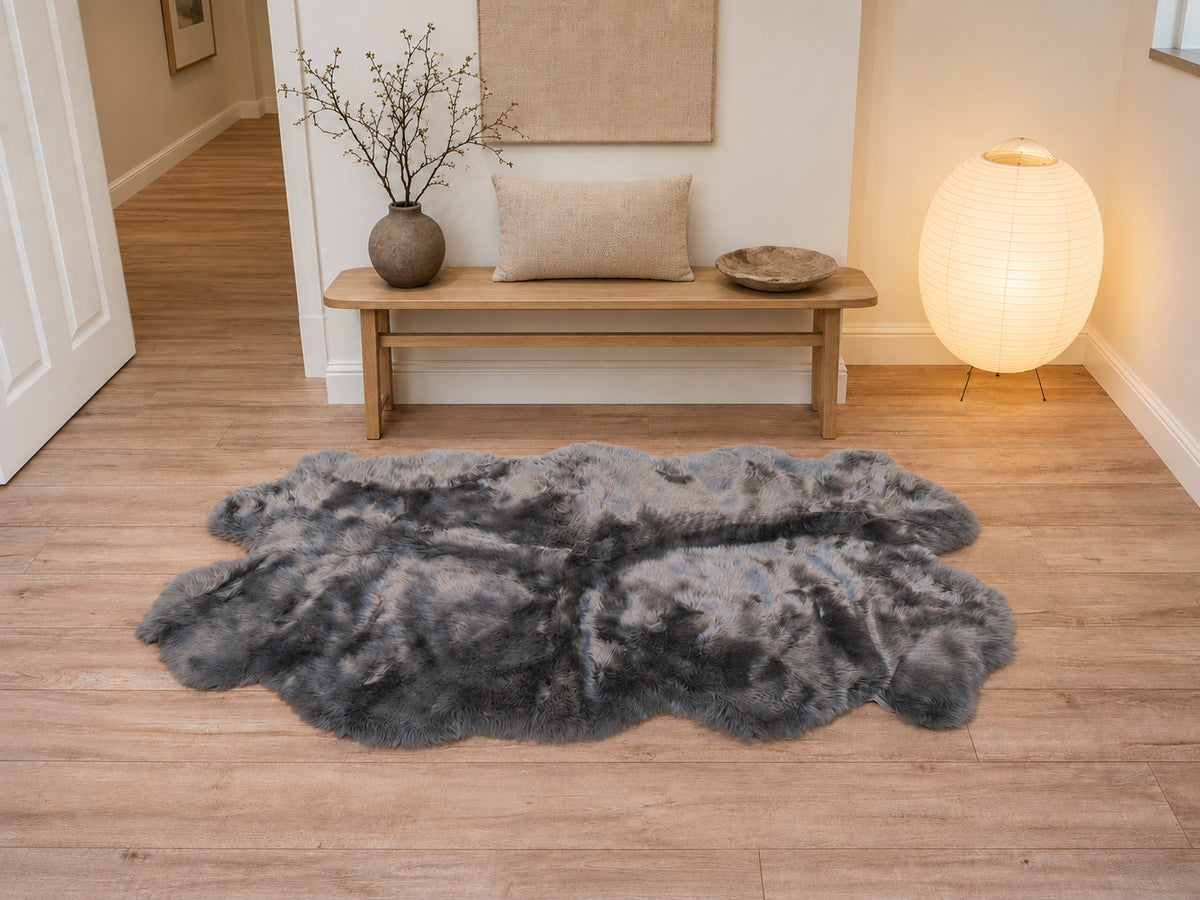 Grey Quad Sheepskin Rug