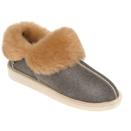 Gael Sheepskin Slippers - Nutmeg Distressed Leather