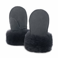 Children's Sheepskin Suede Mittens - Graphite Grey