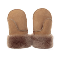 Children's Sheepskin Suede Mittens - Honey