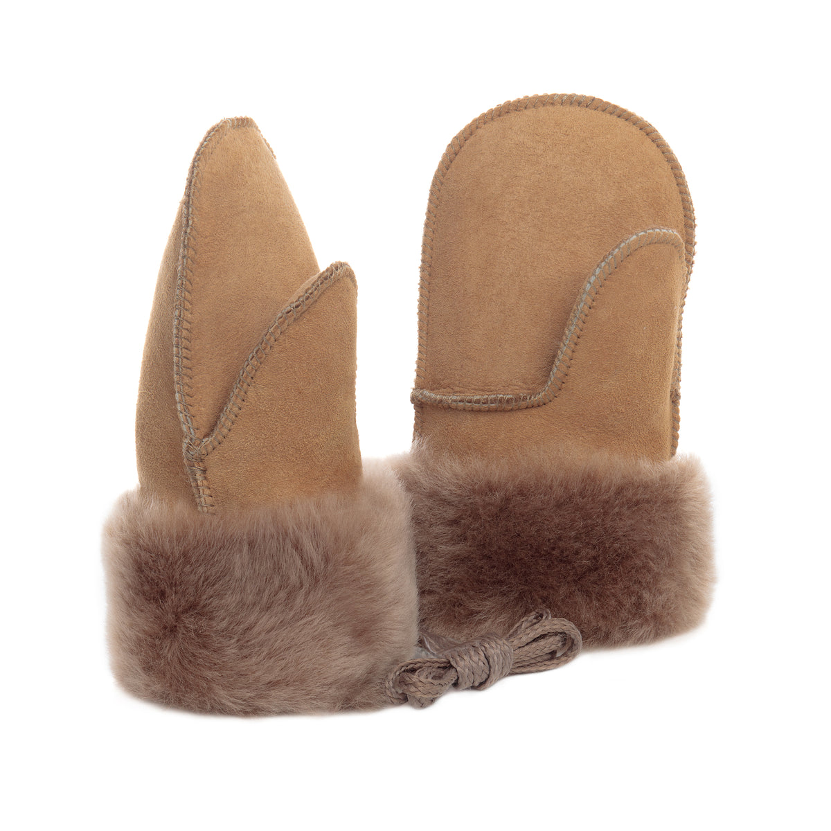 Children's Sheepskin Suede Mittens - Honey