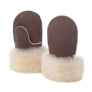 Children's Sheepskin Suede Mittens - Cappuccino