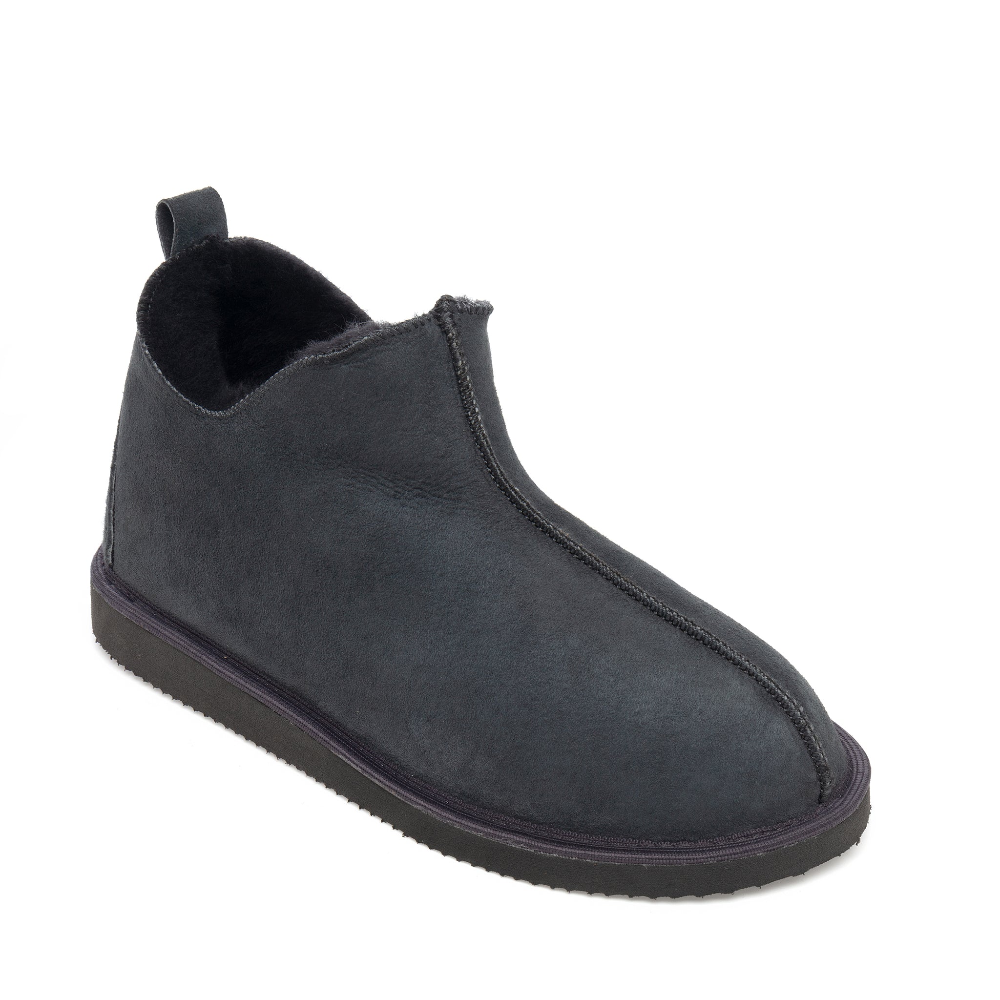 Mens Alpin Sheepskin Slippers Graphite CIORA SCOTLAND