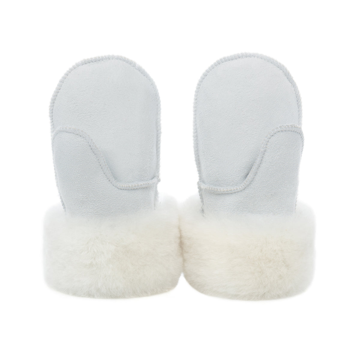 Children's Sheepskin Suede Mittens - White