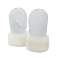 Children's Sheepskin Suede Mittens - White