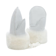 Children's Sheepskin Suede Mittens - White