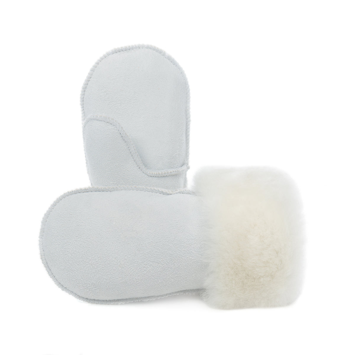 Children's Sheepskin Suede Mittens - White