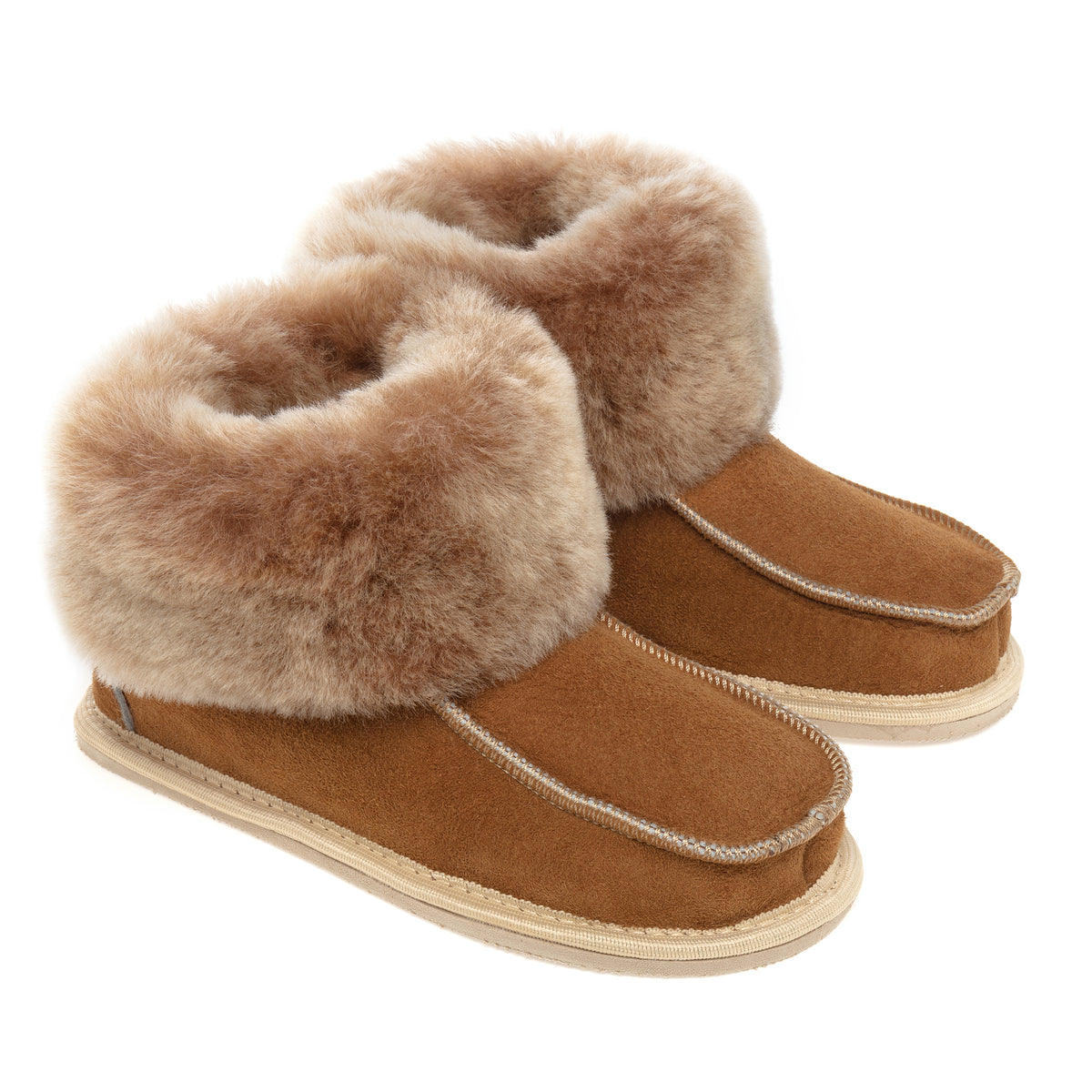 Kids Aesop Sheepskin Slippers - Chestnut