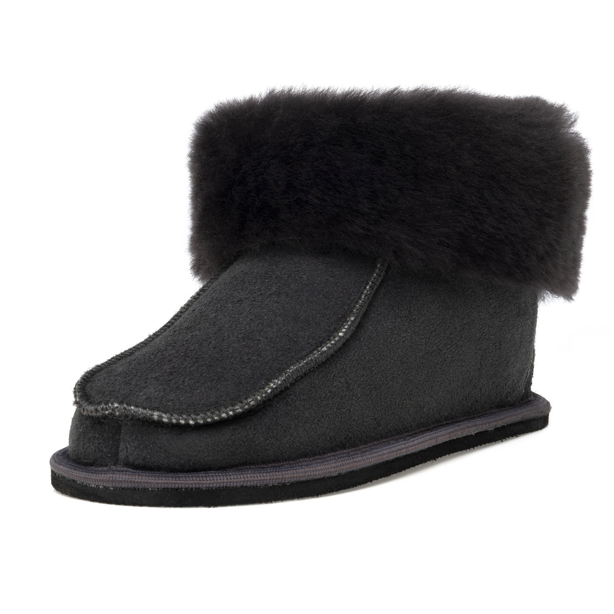 Kids Aesop Sheepskin Slippers - Graphite