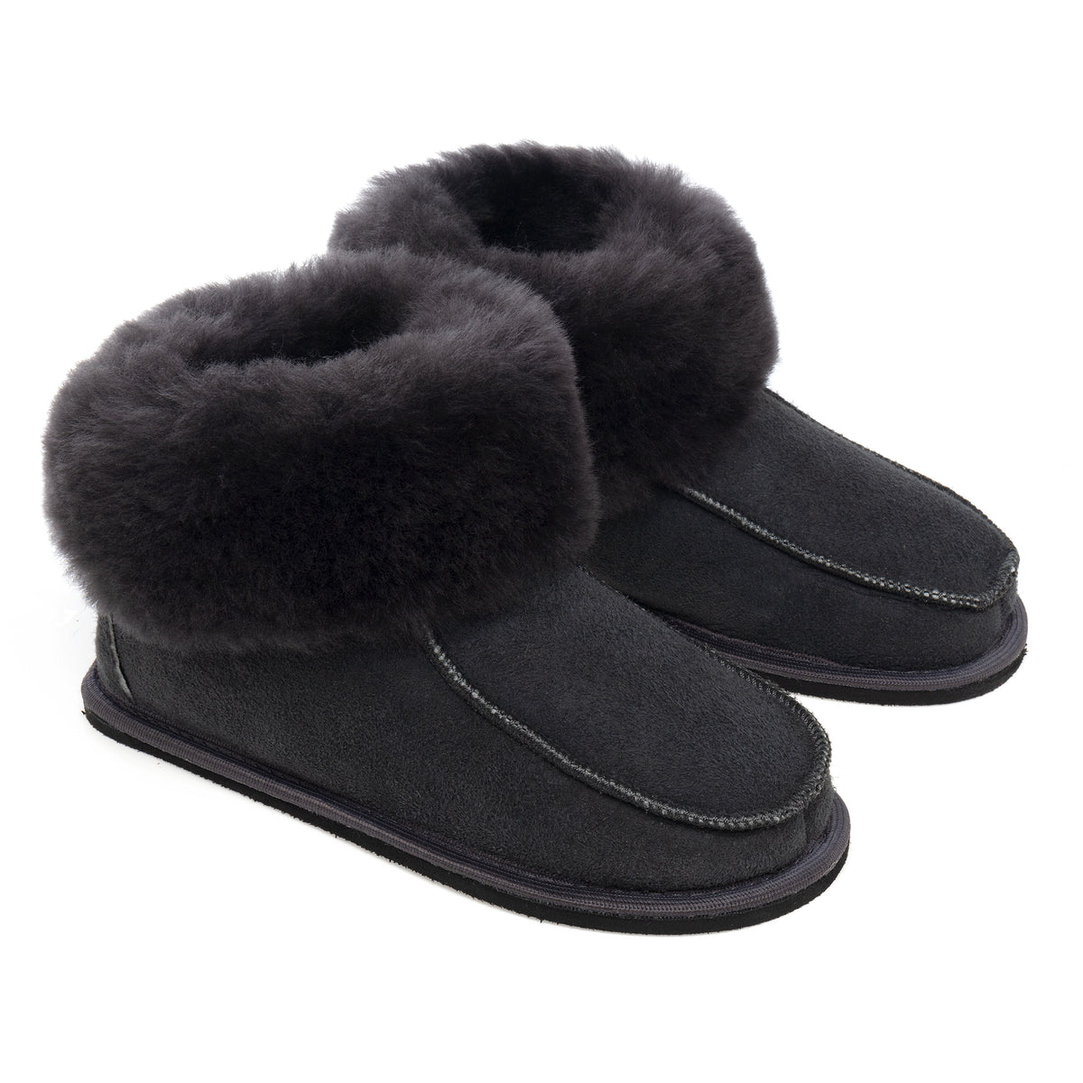 Kids Aesop Sheepskin Slippers - Graphite