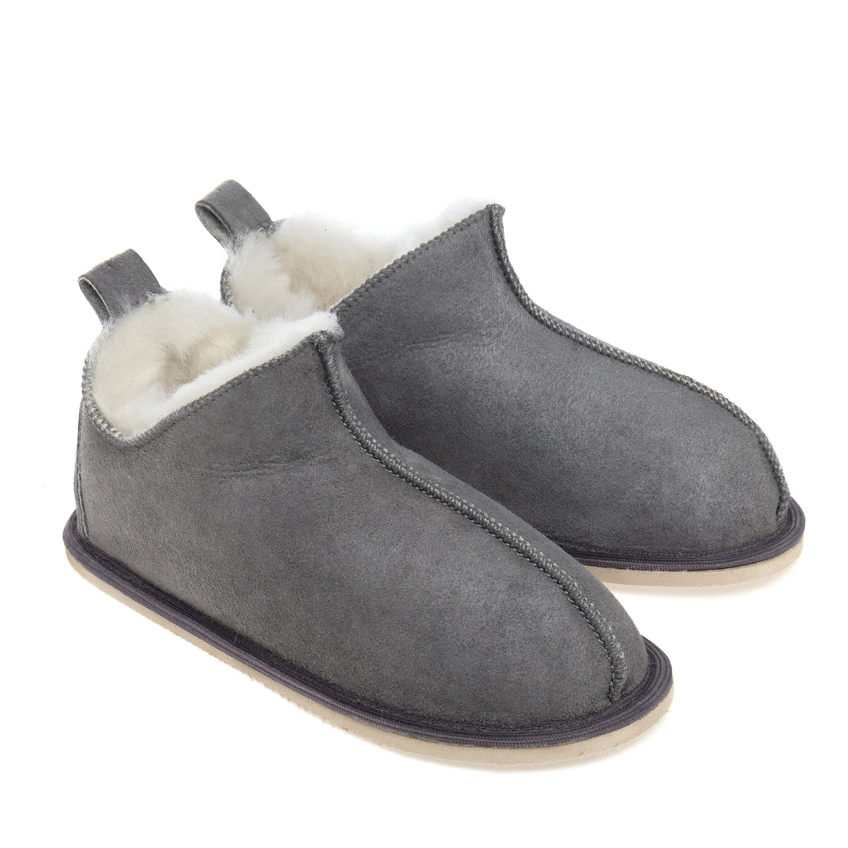 Kids Alpin Sheepskin Slippers - Grey