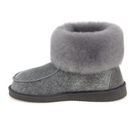 Aesop Sheepskin Slippers - Grey Distressed Leather