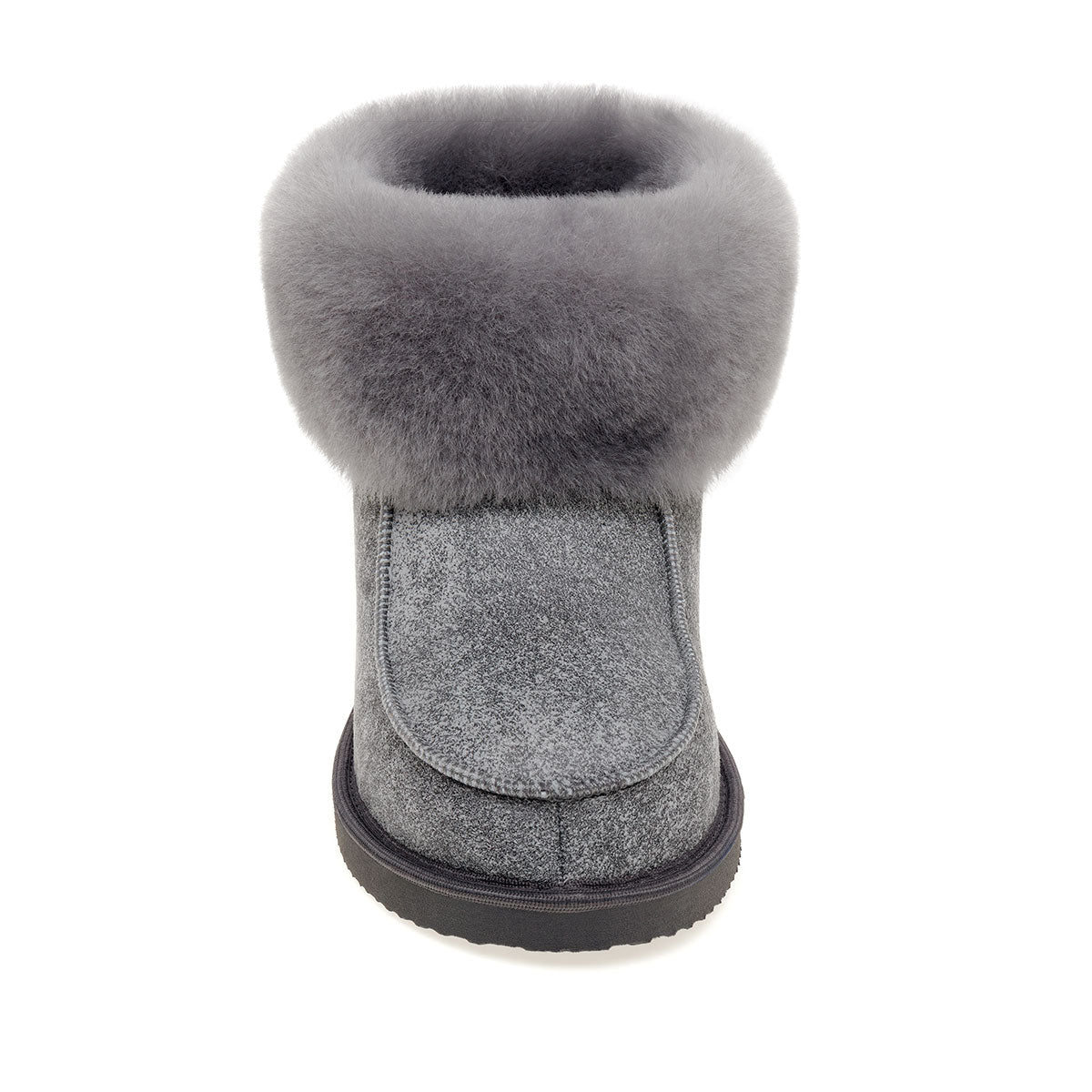 Aesop Sheepskin Slippers - Grey Distressed Leather