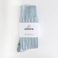 Alpaca Bed Socks - Blue