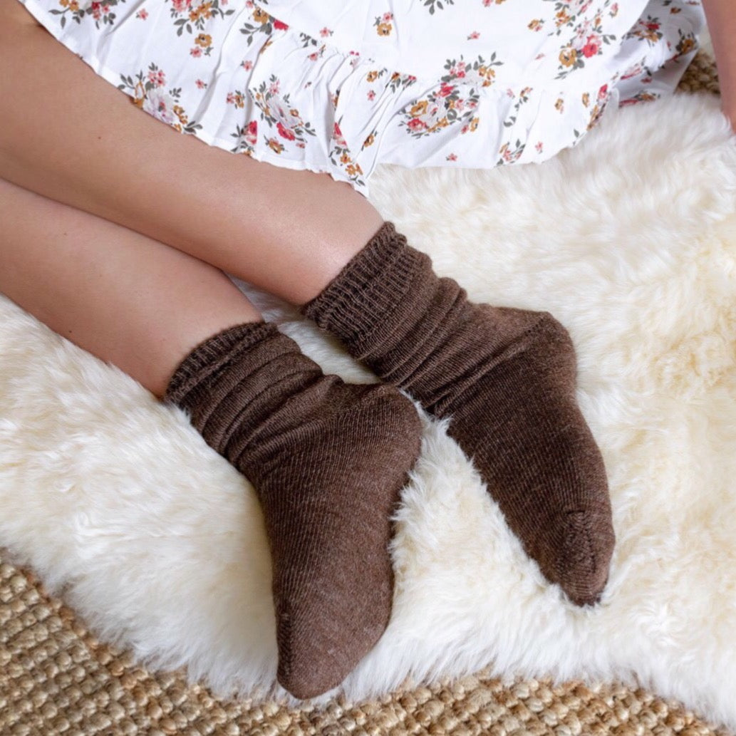 Alpaca Everyday Socks - Natural Undyed Brown