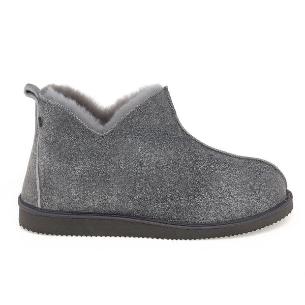 Alpin Sheepskin Slippers - Grey Distressed Leather