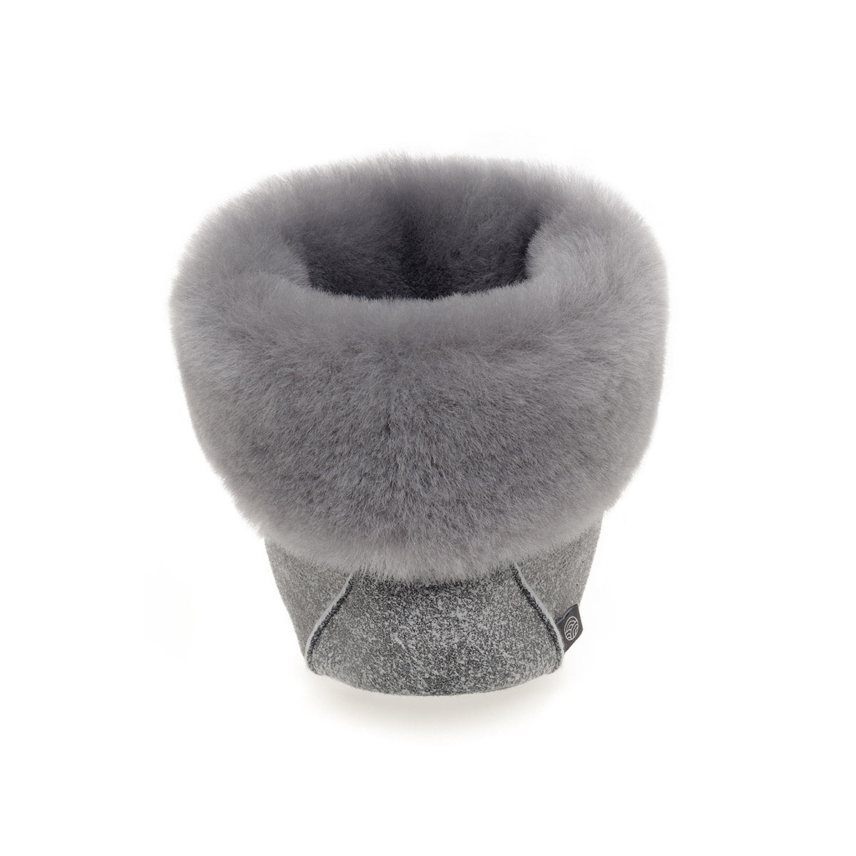 Aster Sheepskin Slippers - Grey Distressed Leather