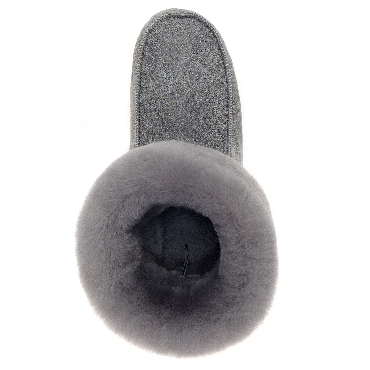 Aster Sheepskin Slippers - Grey Distressed Leather