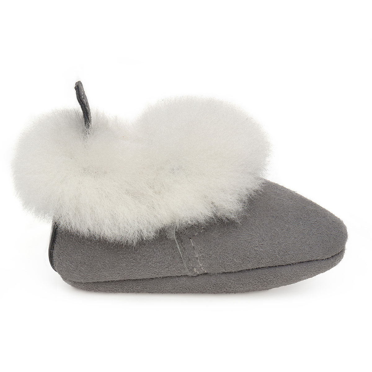 Barra Hand-Stitched Sheepskin Baby Booties - Grey