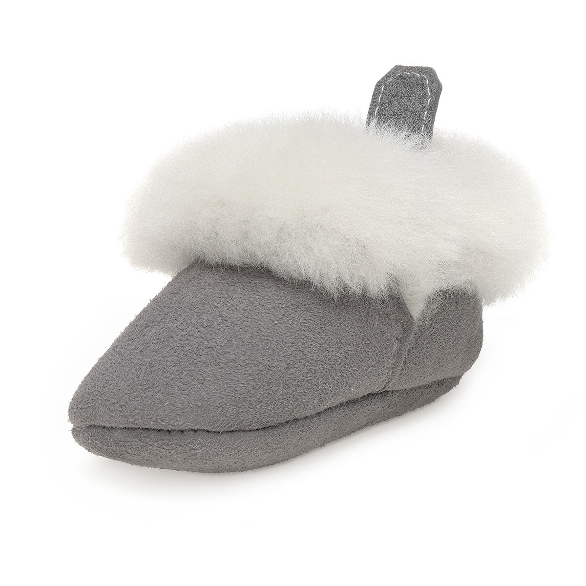Barra Hand-Stitched Sheepskin Baby Booties - Grey