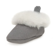 Barra Hand-Stitched Sheepskin Baby Booties - Grey