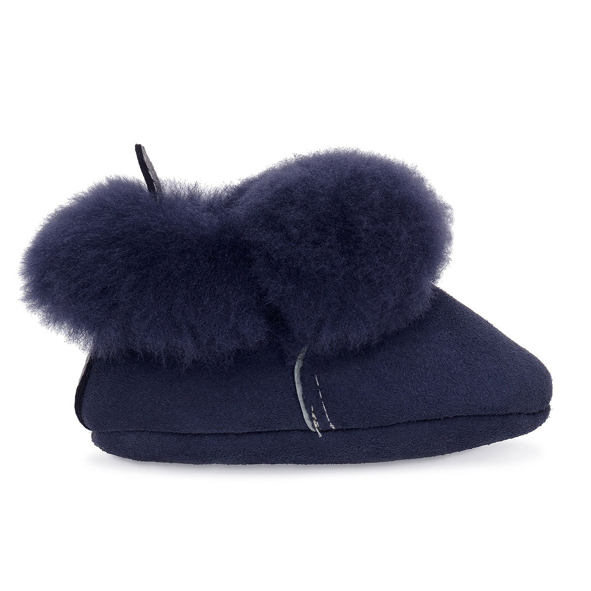 Barra Hand-Stitched Sheepskin Baby Booties - Navy