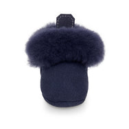 Barra Hand-Stitched Sheepskin Baby Booties - Navy