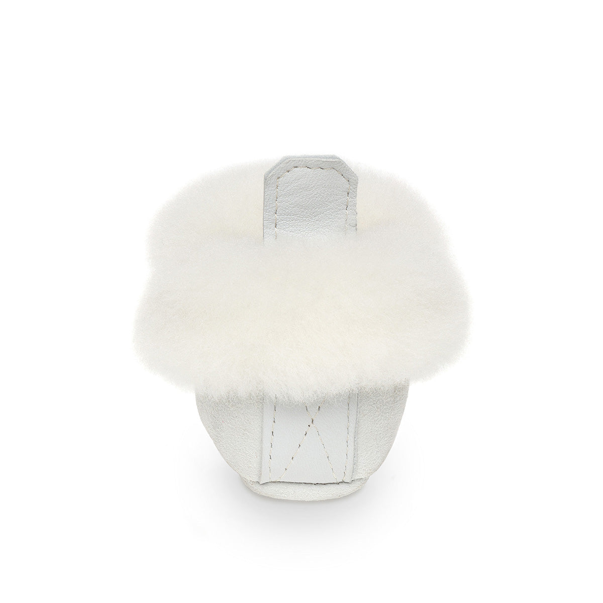 Barra Hand-Stitched Sheepskin Baby Booties - White