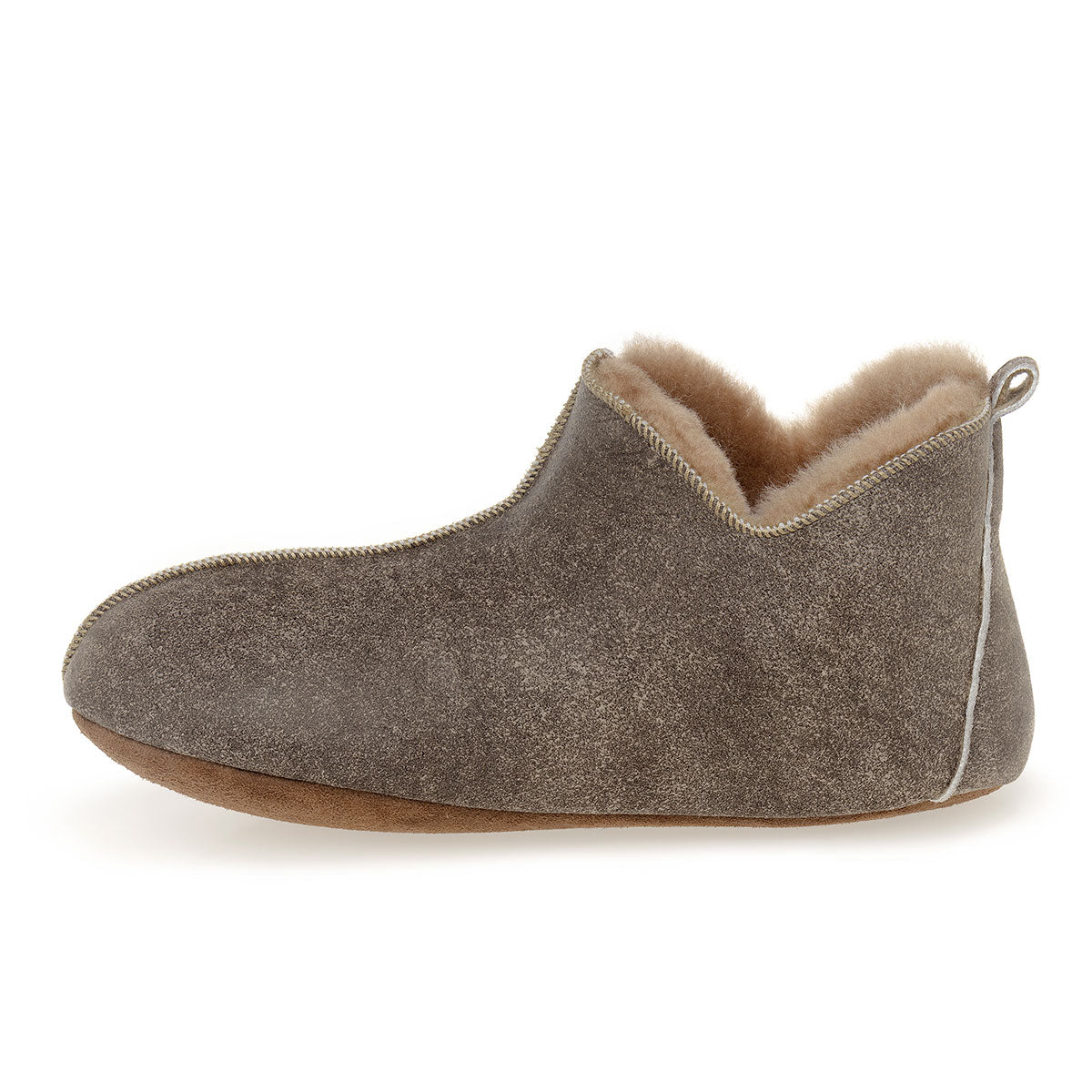 Berit Sheepskin Slippers - Nutmeg Distressed Leather