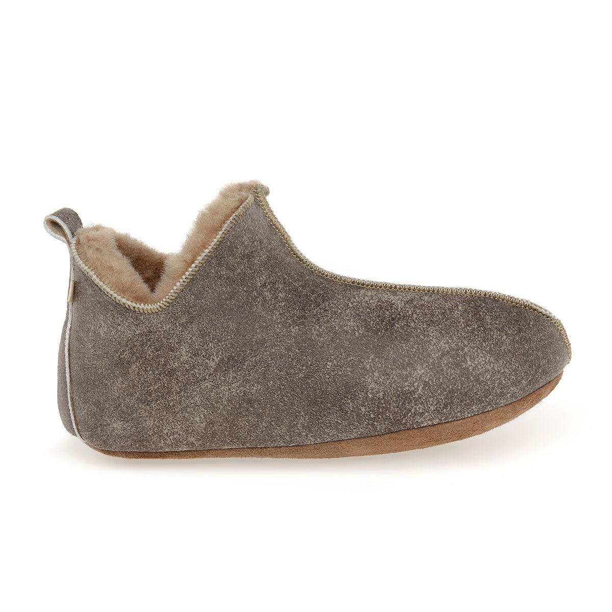 Berit Sheepskin Slippers - Nutmeg Distressed Leather
