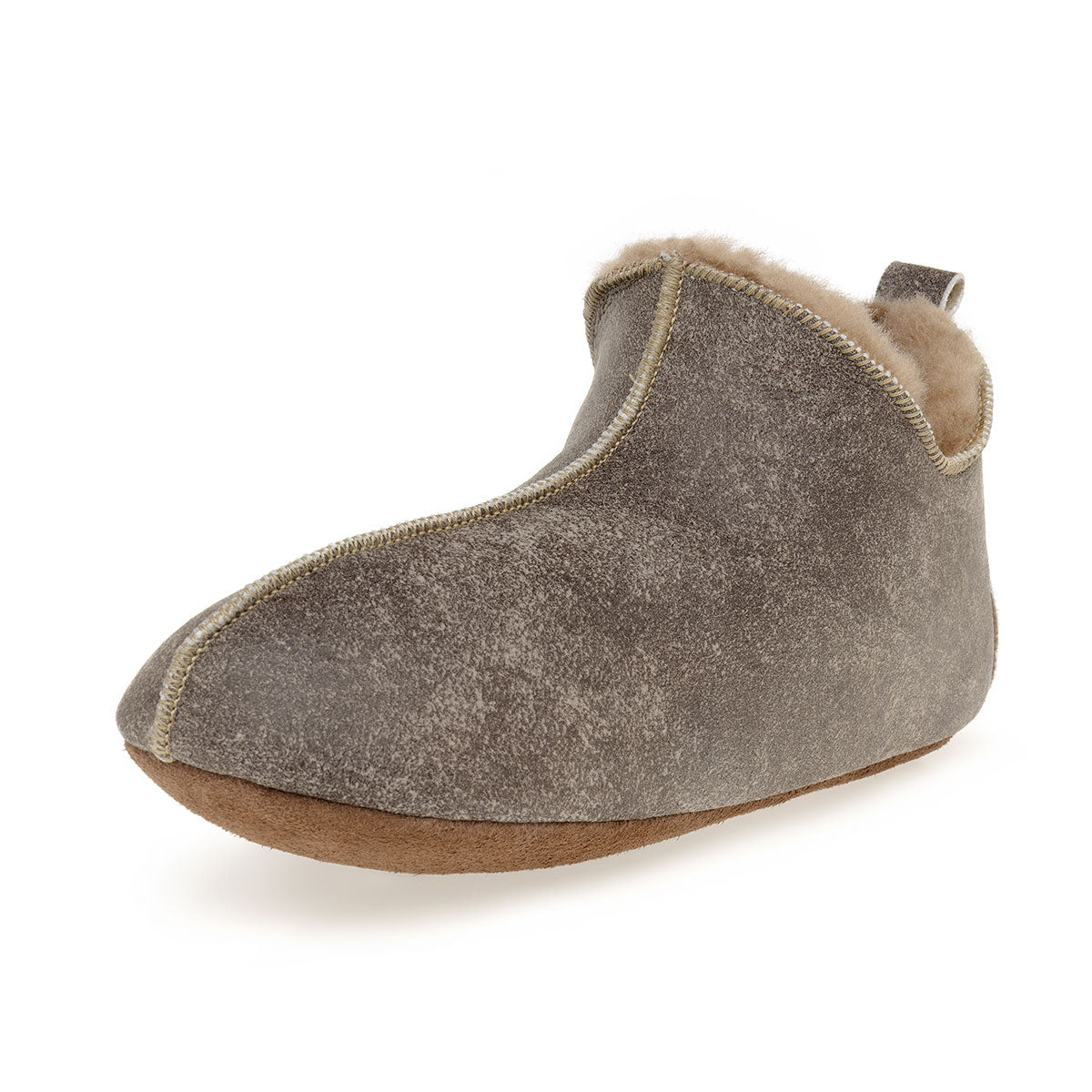 Berit Sheepskin Slippers - Nutmeg Distressed Leather