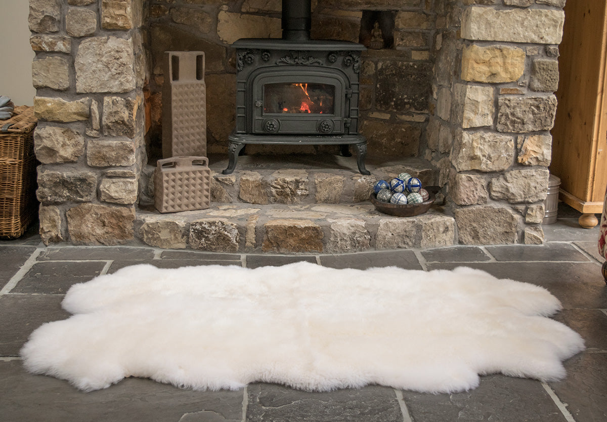 Natural White Quad Sheepskin Rug