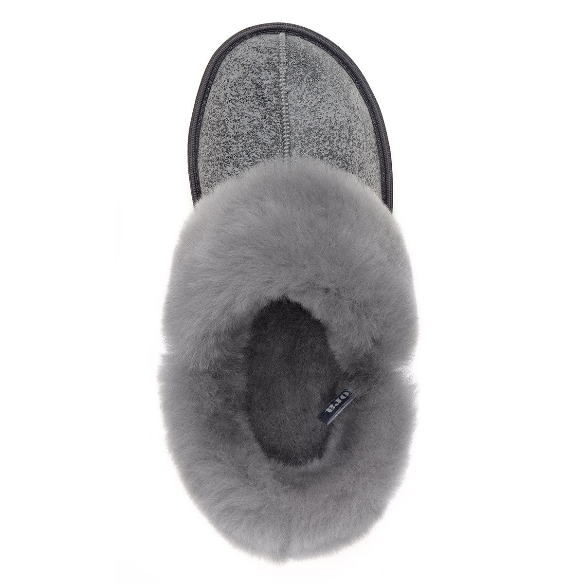 Gael Sheepskin Slippers - Grey Distressed Leather