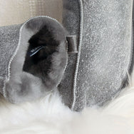 Alpin Sheepskin Slippers - Grey Distressed Leather