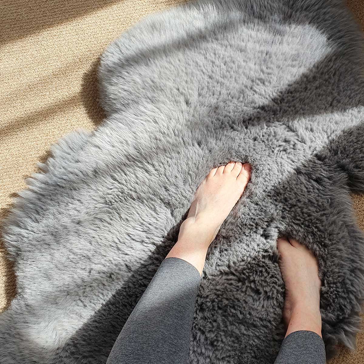 British Grey Single Sheepskin