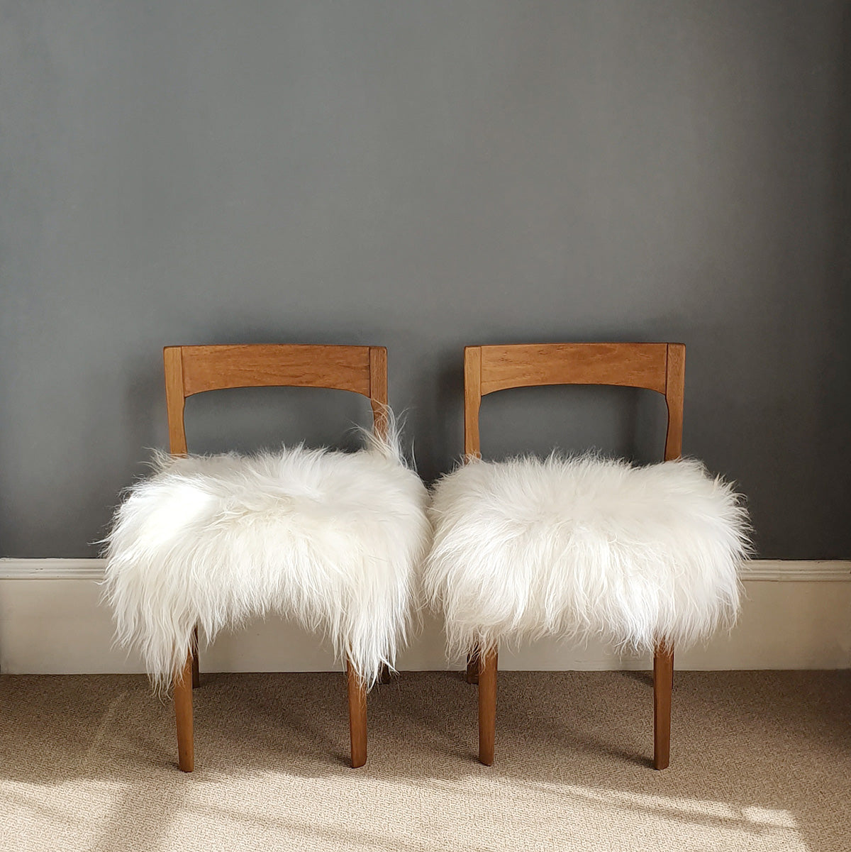 White Icelandic Sheepskin Seat Pad