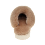 Ines Sheepskin Cuff Mules - Chestnut