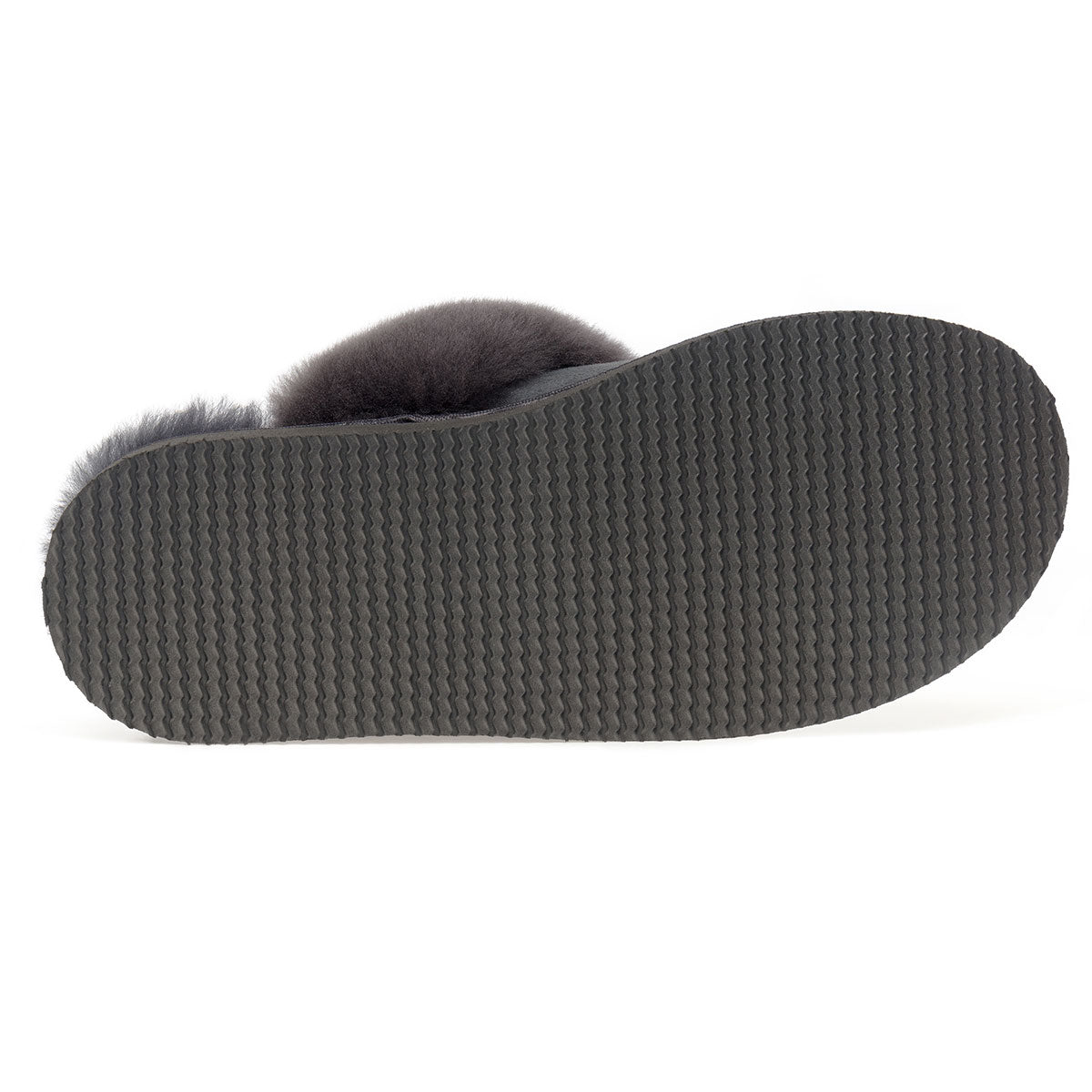 Ines Sheepskin Cuff Mules - Graphite