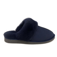 Ines Sheepskin Cuff Mules - Midnight Navy