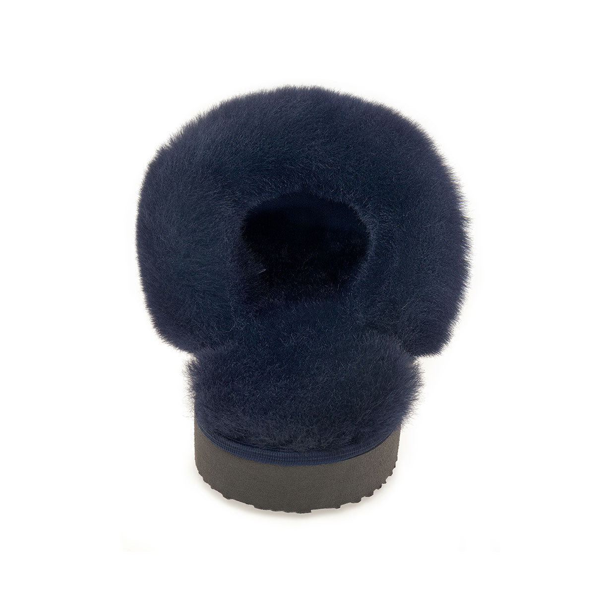 Ines Sheepskin Cuff Mules - Midnight Navy