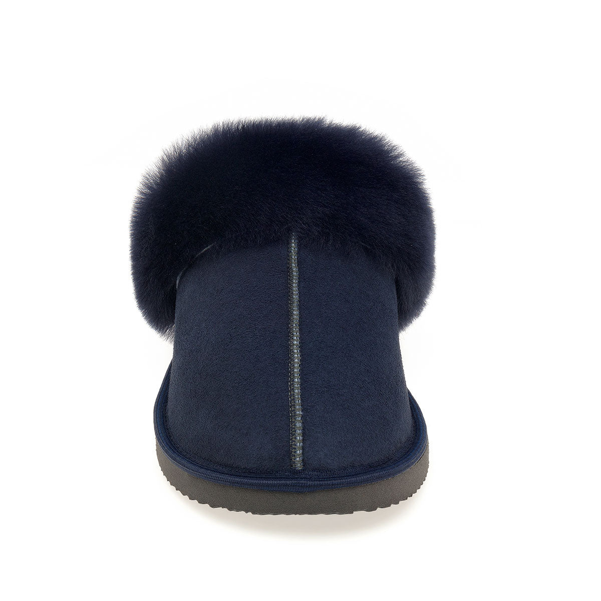 Ines Sheepskin Cuff Mules - Midnight Navy